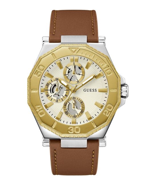 Guess Metallic Watch Watch Prime Leather for men