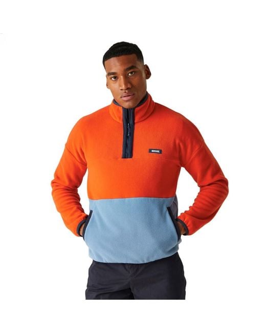 Regatta Orange S Kathan Half Zip Fleece Jacket for men
