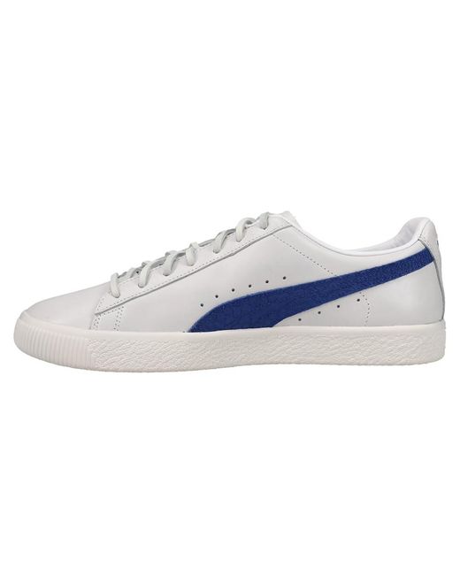 PUMA Blue Mens Clyde Soho Nyc Lace Up Sneakers for men