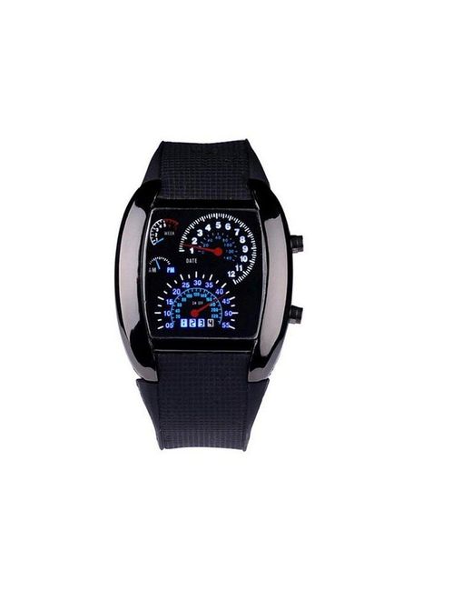 Speedo Black Sports Watch,meter Style Led Digital