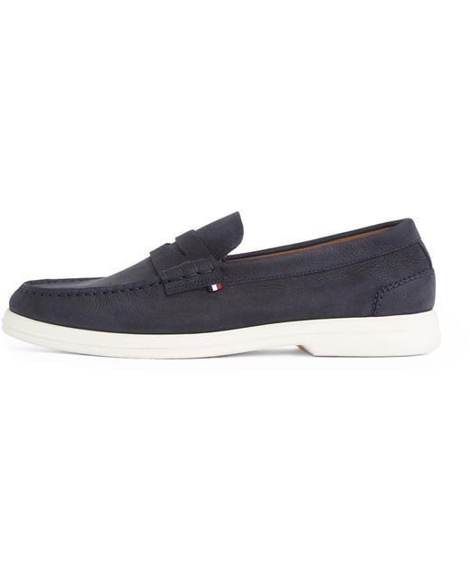 Mocasines Hombre Nubuck de piel Tommy Hilfiger de hombre de color Black