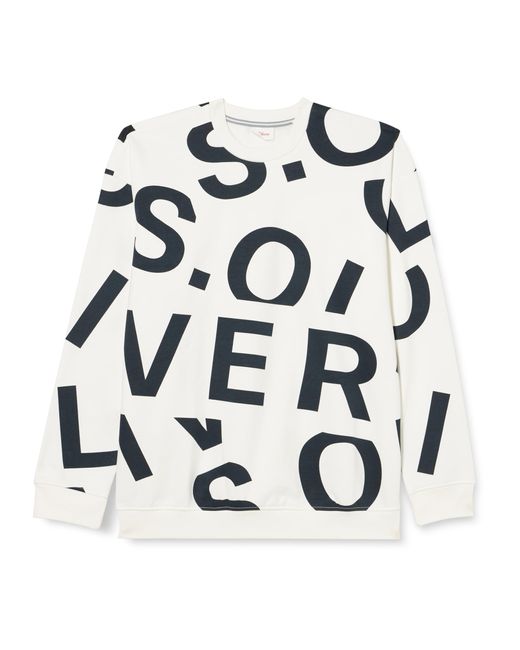 S.oliver Sweatshirt mit Logo Allover Print in White für Herren