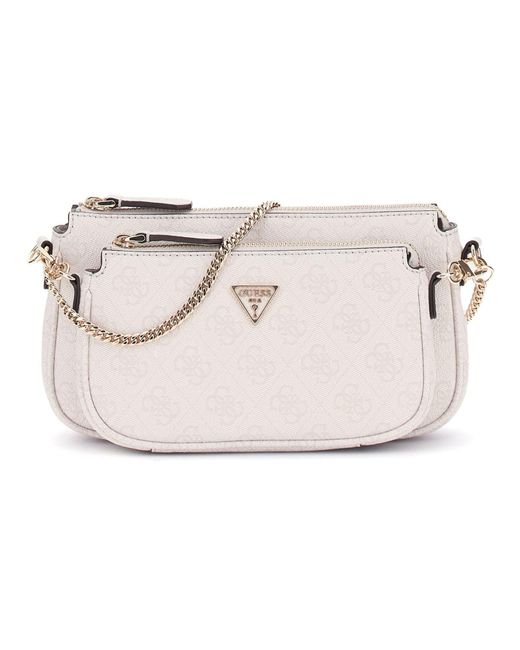 Noelle II Double Pouch Crossbody Bag White Logo di Guess in Black
