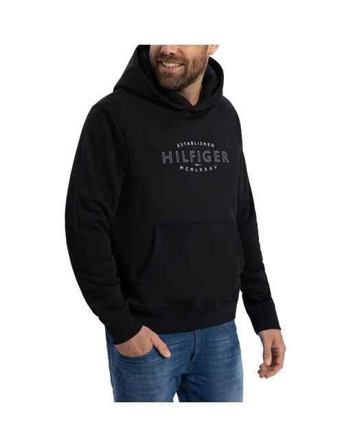 Tommy Hilfiger Black Curve Logo Hoodie for men