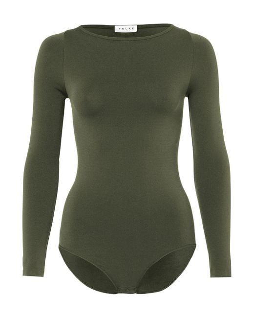 Falke Green Shapewear Ganzkörper-Body Fine Cotton Crew Neck W BO Weiches Material Langarmbody 1 Stück