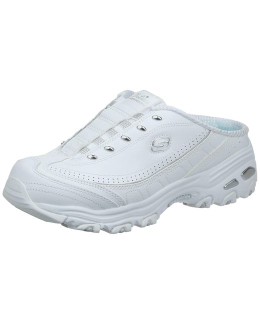 Skechers Sport D'lites Slip-on Mule Sneaker in White&Silver (White) - Save  32% | Lyst