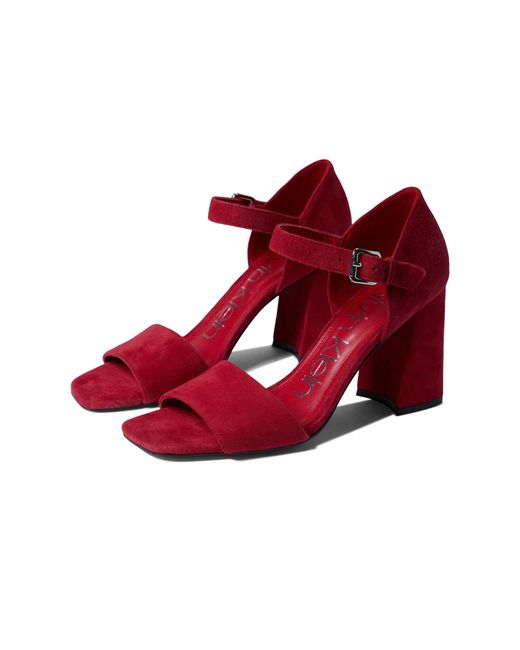Calvin Klein Quelyn Heeled Sandal in Red | Lyst UK