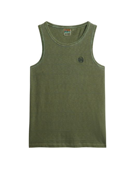 Superdry Green Vintage Texture Tank Shirt for men