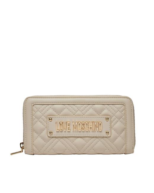 Love Moschino Natural Wallet Quilled Pu Black Gold