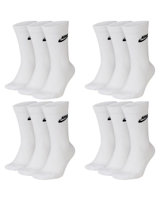 Nike 6 Paar Sportsokken - Wit/zwart/meerkleurig - Sportswear Everyday Essential Crew Sokken 34/38/42/46/50 in het White