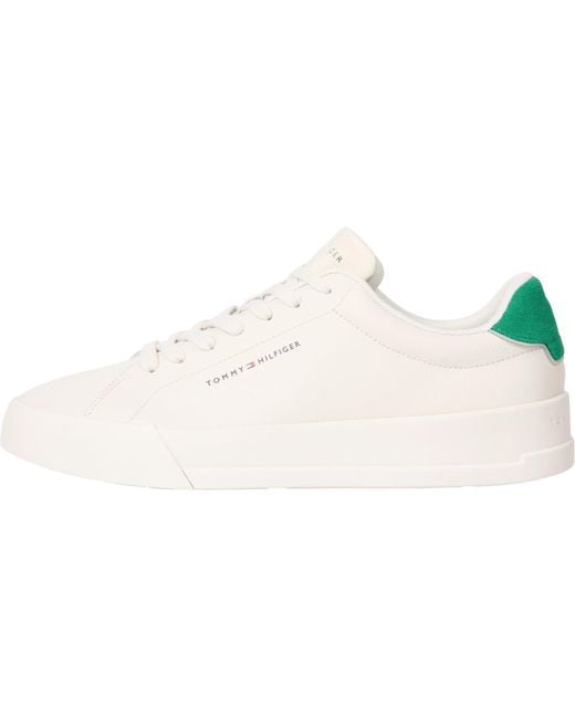 Tommy Hilfiger Court Sneaker Detail Essential aus Leder in Black für Herren