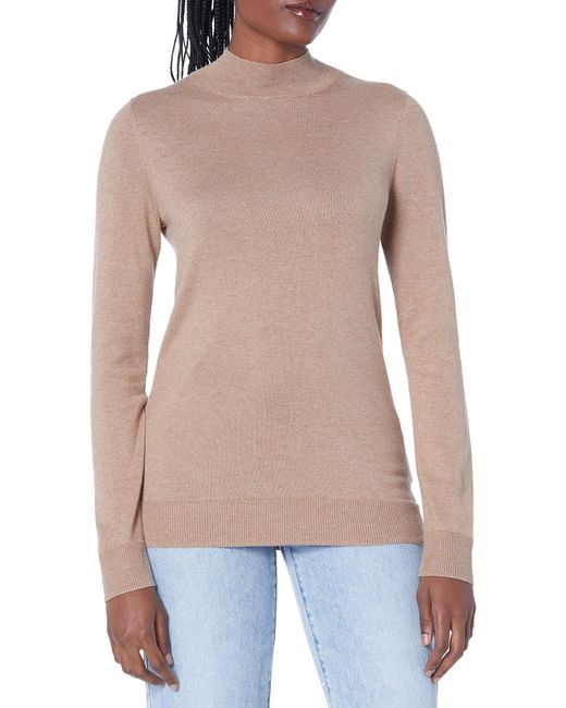 Amazon Essentials Natural Lightweight Mockneck Jumper