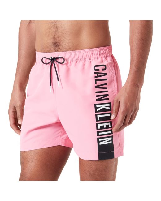 Bañador para Hombre Medium Drawstring Pernera Media Calvin Klein de hombre de color Pink