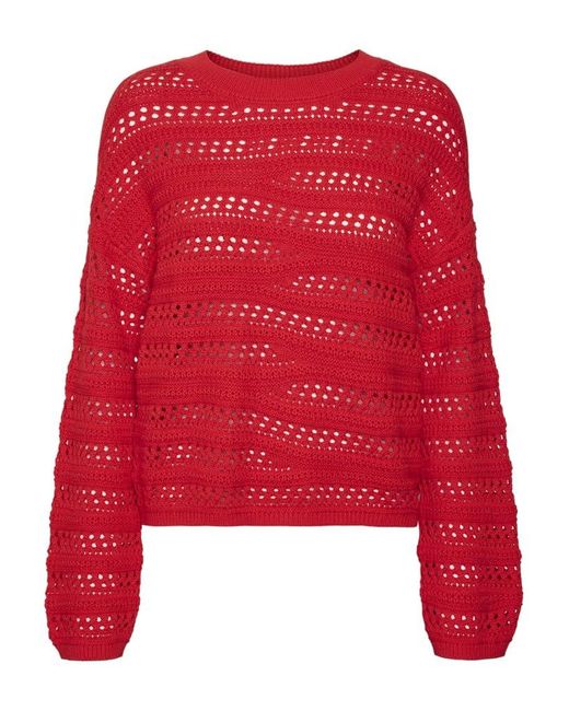 Vero Moda Red VMLILJA LS O-Neck Pullover GA