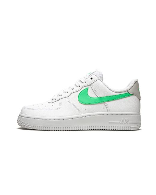 Nike Black Air Force 1 Lo '07 Mns "white / Green Glow" Shoes