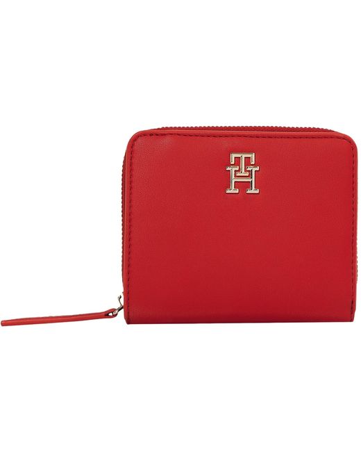 Tommy Hilfiger Th Logotape Med Za Aw0aw17408 Zip Around Portemonnee in het Red
