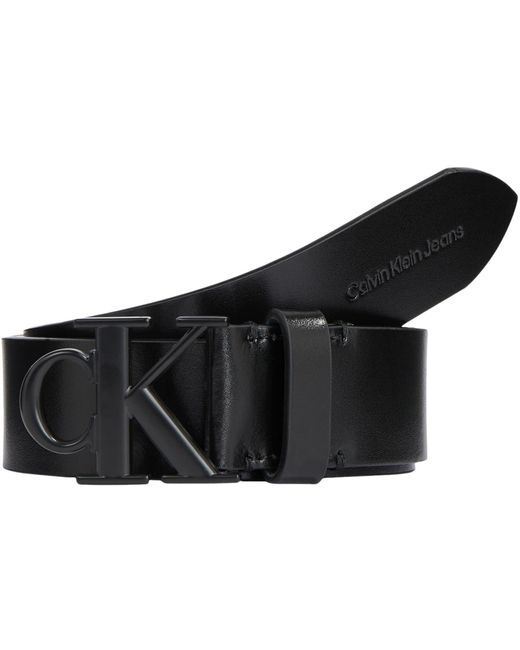 Calvin Klein Black Belt Mono Plaque Leather for men