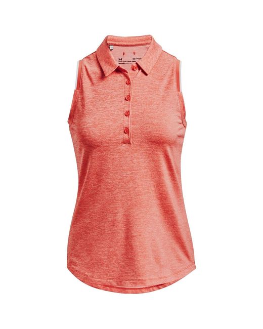 Under Armour Pink Zinger Point Sleeveless Golf Polo