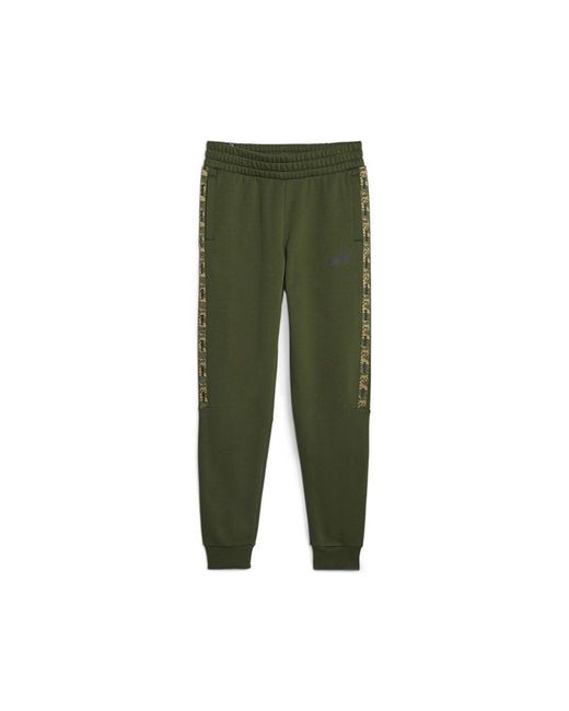 PUMA Green ESS Tape Camo Sweatpants FL Cl Jogginghose