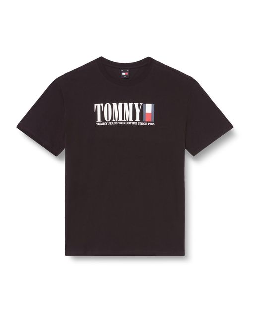 Tommy Hilfiger TJM REG Tommy DNA Flag Tee EXT DM0DM18533 Langarmhemd in Black für Herren