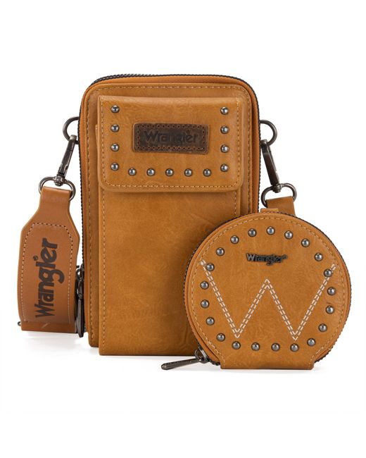 Wrangler Leather Crossbody Bag For Cell Phone Wallet Shoulder