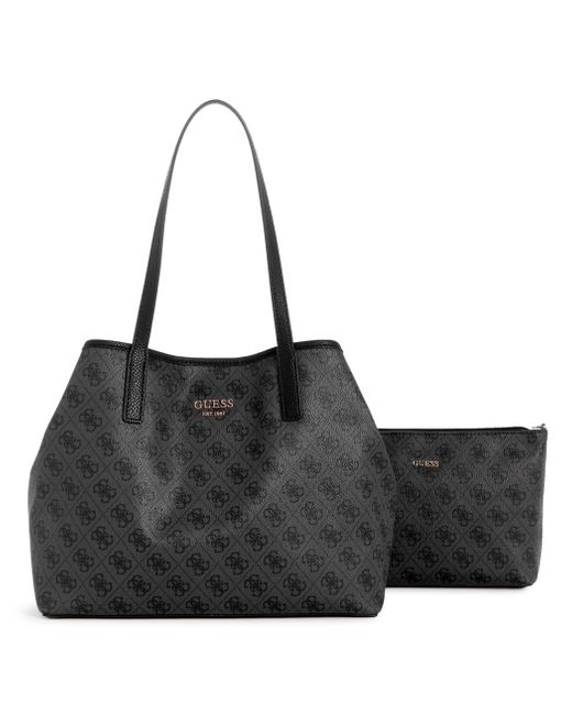 Guess Black Vikky Ii 2 In 1 Tote Carry