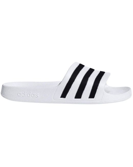 adidas white and black slides