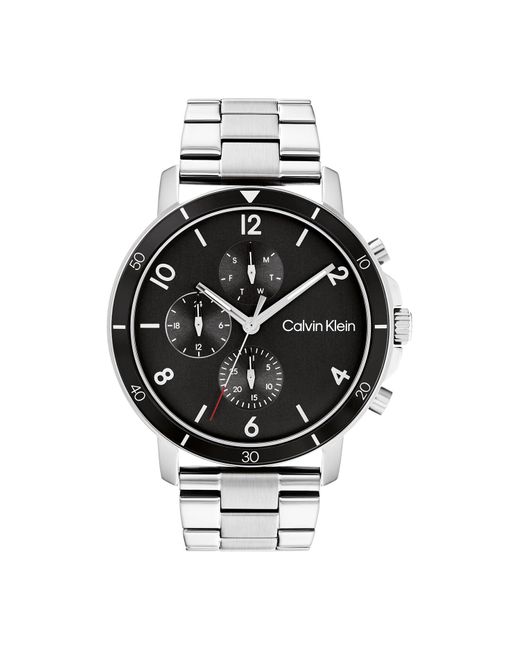 Orologio Analogico Multifunzione al Quarzo da Uomo Collezione GAUGE SPORT con Cinturino in Acciaio Inossidabile di Calvin Klein in Metallic da Uomo