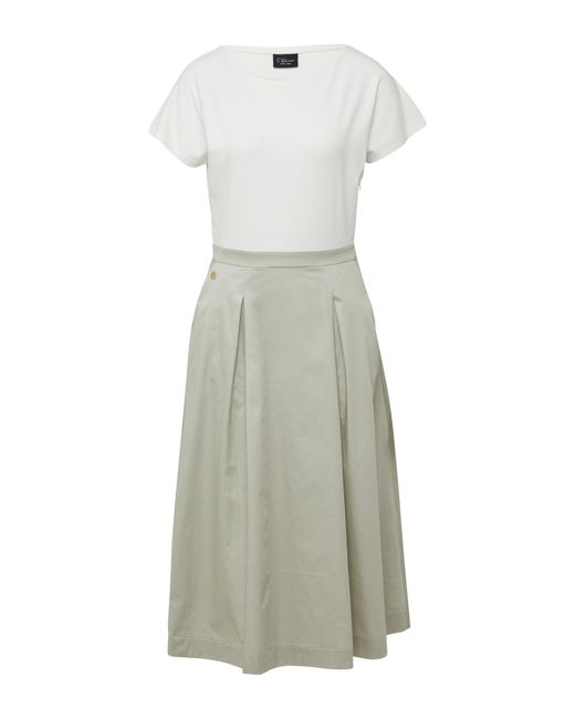 S.oliver White Midikleid im Fabricmix mit Eingrifftaschen beige 46