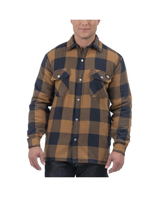 Dickies Multicolor High Pile Fleece Lined Flannel Shirt Jacket With Hydroshield for men