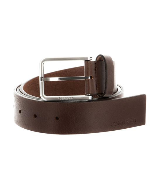 Hombre Cinturón Warmth Oiled Grain 3.5 cm Cinturón de Cuero Calvin Klein de hombre de color Brown