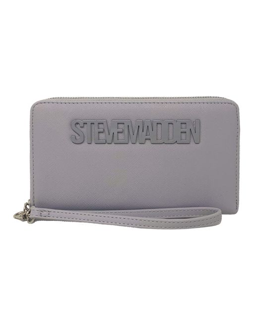 Steve Madden Gray Beviee Zip Around Wallet Wristlet