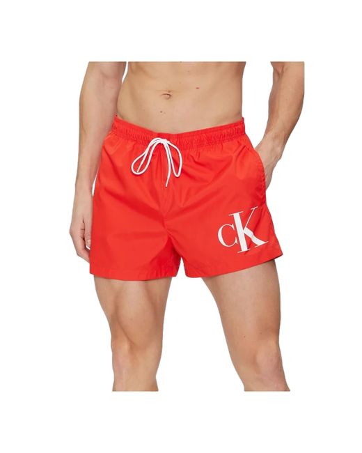 Short Drawstring di Calvin Klein in Red da Uomo