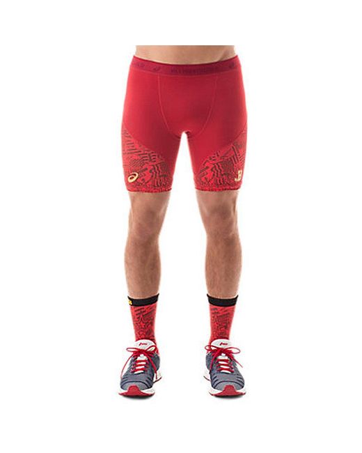 Pantaloncini da wrestling da uomo di Asics in Red da Uomo