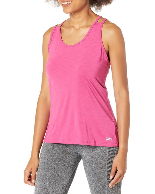 Reebok Red Activchill Strappy Athletic Tank Cami Shirt
