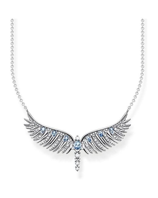 Thomas Sabo White Kette Phönix-Flügel mit blauen Steinen silber