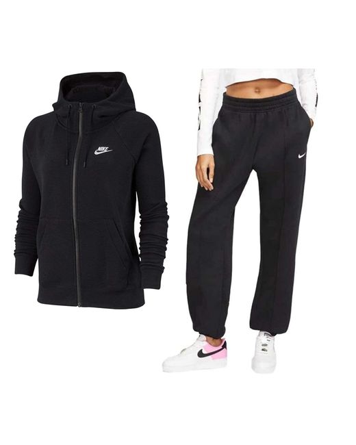 Nike 2 Piece Tracksuit Cotton Fleece Hoodie Embroidered joggers Bottoms  Black Size Large L in Blue | Lyst UK