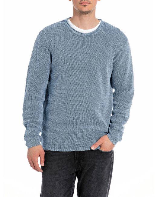 Maglione in cotone da uomo di Replay in Blue