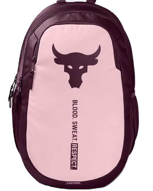 Under Armour Pink Project Rock Brahma Backpack Level Purple/rosewater