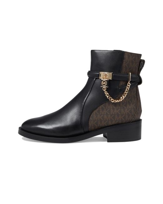 Flat leather cheap bootie