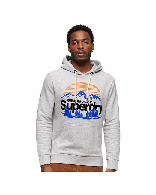 Superdry Gray Great Outdoors Graphic Hoodie M Grey for men