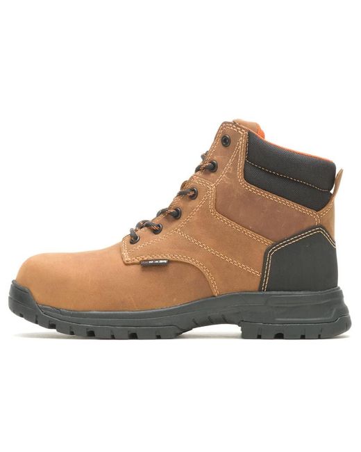Wolverine Brown Piper Waterproof Composite Toe 6in Construction Boot for men