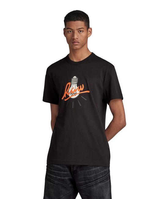 Camiseta Light Bulb Para Hombre G-Star RAW de hombre de color Black