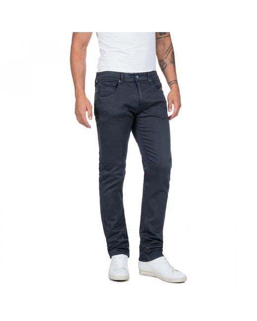 Replay Blue Grover Straight-fit Hyperflex Color X-lite Jeans With Stretch for men