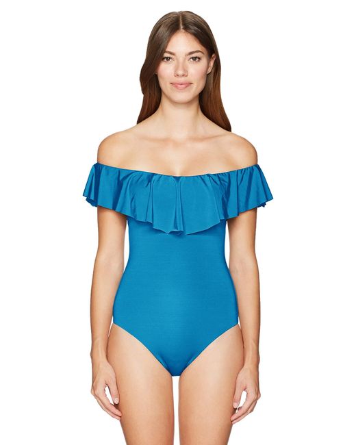 trina turk ruffle one piece