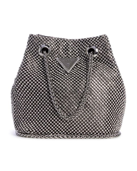Guess Gray Zalina Mini Pouch Silver