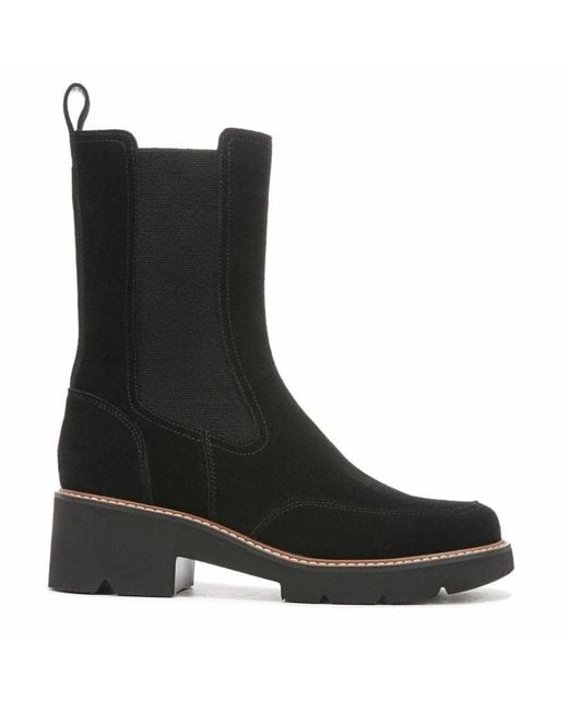Naturalizer Suede Domino Mid Calf Boot in Black Suede (Black) | Lyst