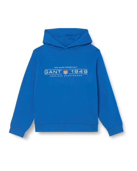 Felpa con Cappuccio Reg Shield di Gant in Blue