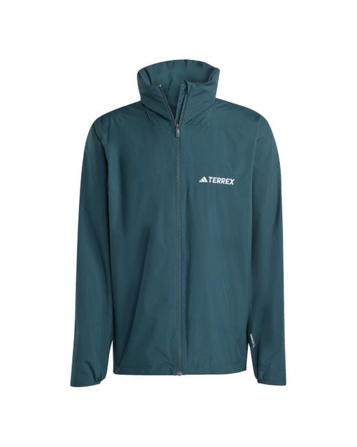 Adidas Terrex Multi Essentials 2 Layer Rain Jacket in het Green voor heren
