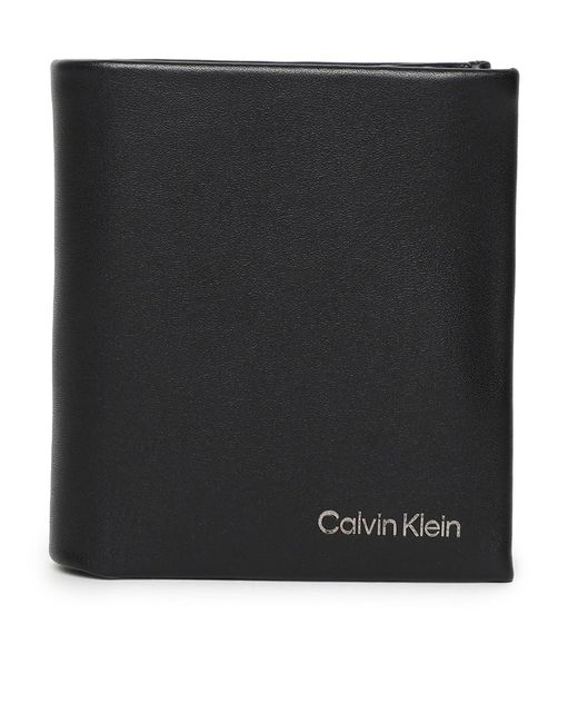 Calvin Klein Black Concise Trifold 6cc W/coin Wallets for men